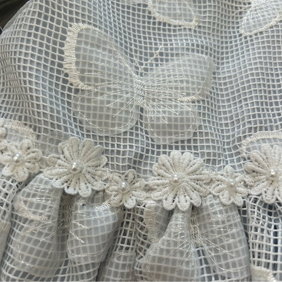 🍭Toddler occasion dress. Elegant Butterfly overlay with light blue lining 2T - Picture 2 of 10